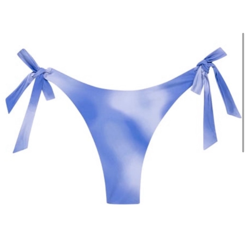 monday swimwear wategos blue cloud print side ties cheecky bikini bottoms small